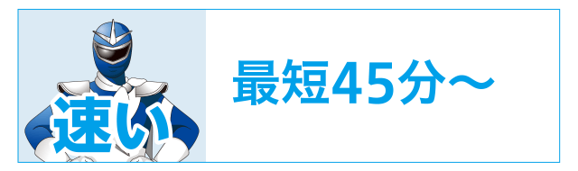 早い　最短45分～